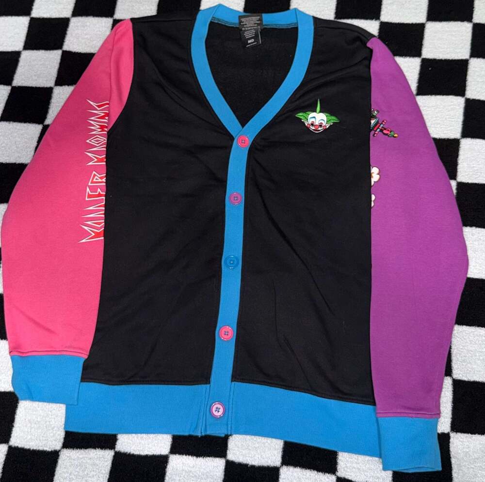 Killer Klowns From Outer Space Color-Block Button-Down Cardigan